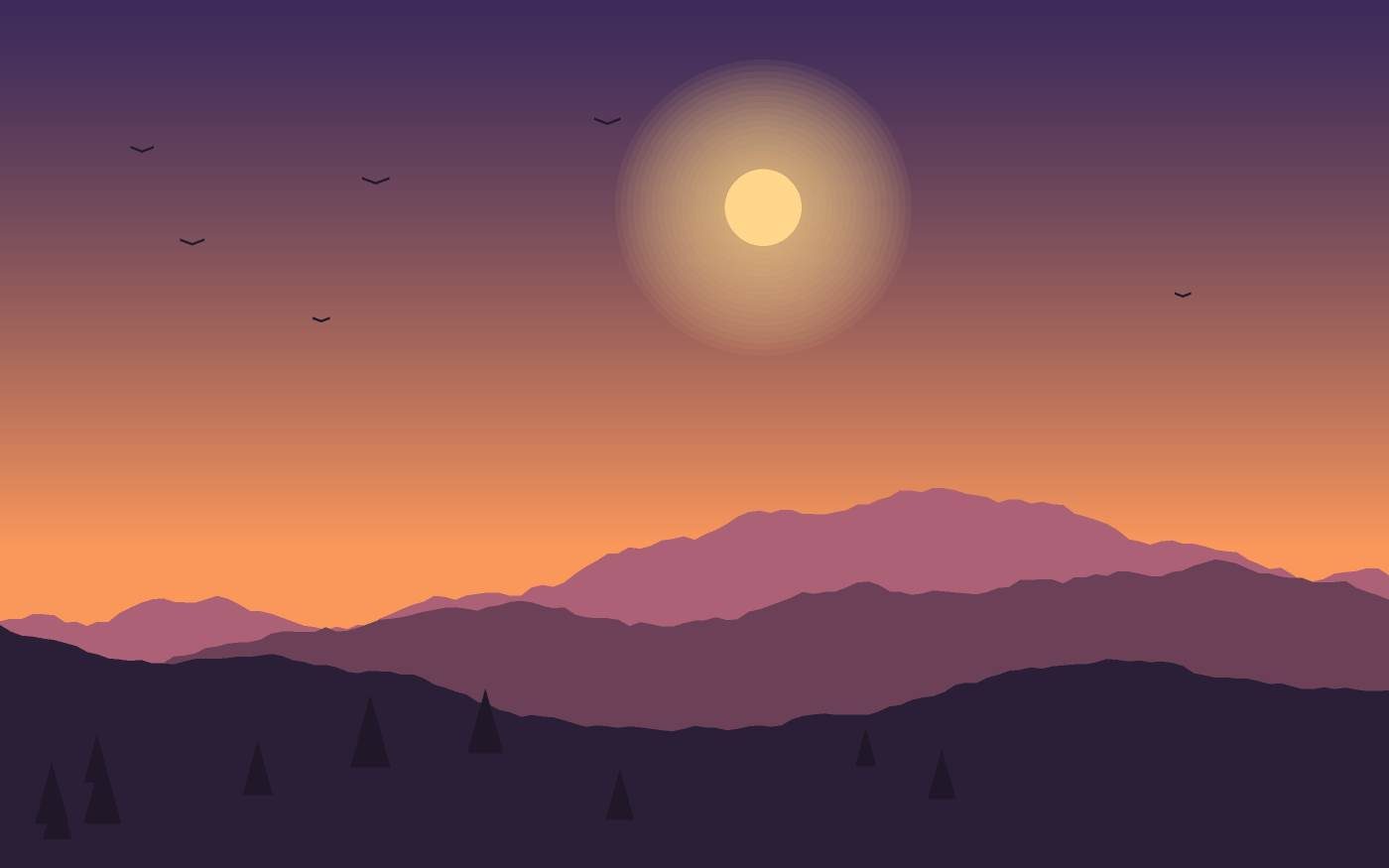 Illustrazione di un paesaggio